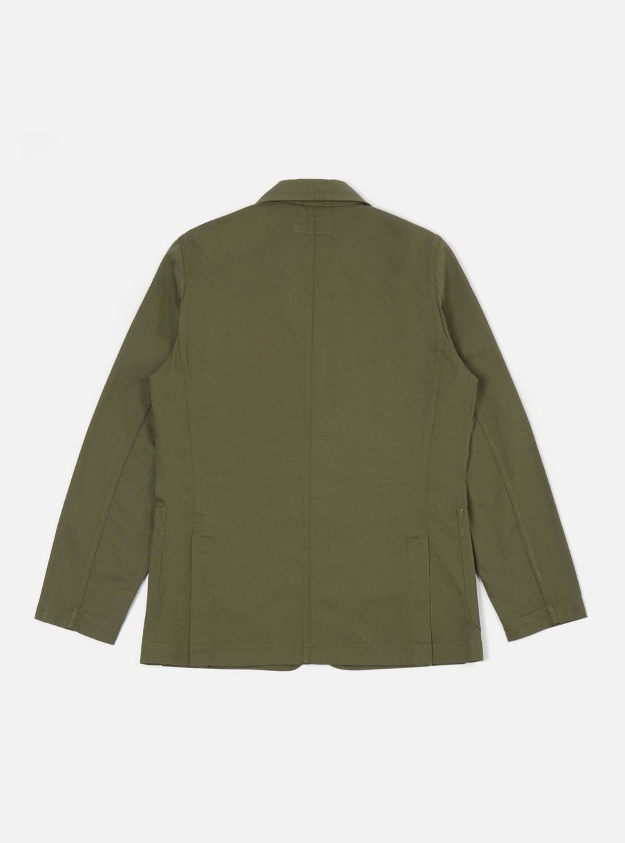 New Universal Works Universal Works London Jacket In Light Olive Twill