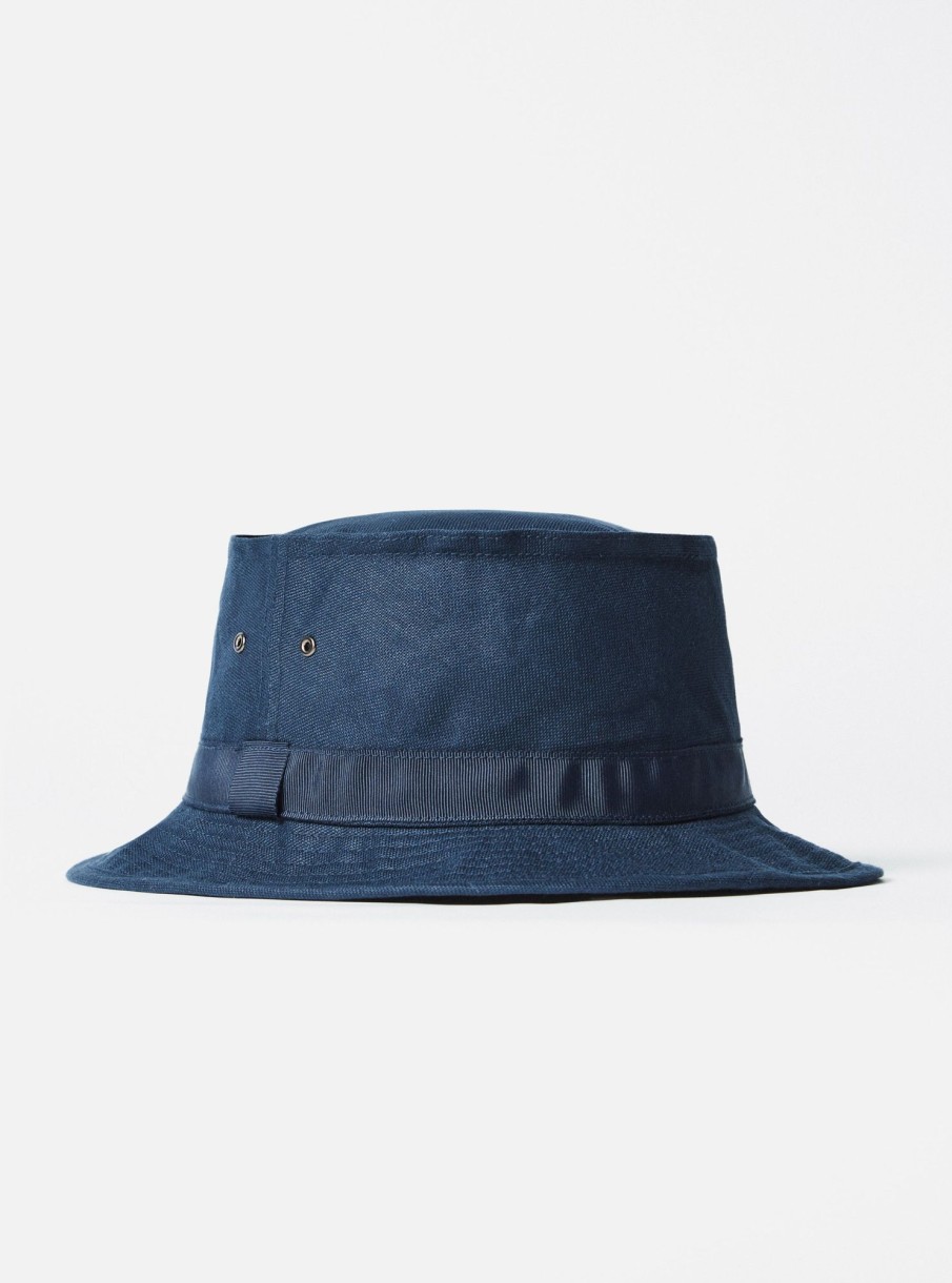 Best cableami® Cableami® Pork Pie Hat In Navy Linen/Cotton Oxford