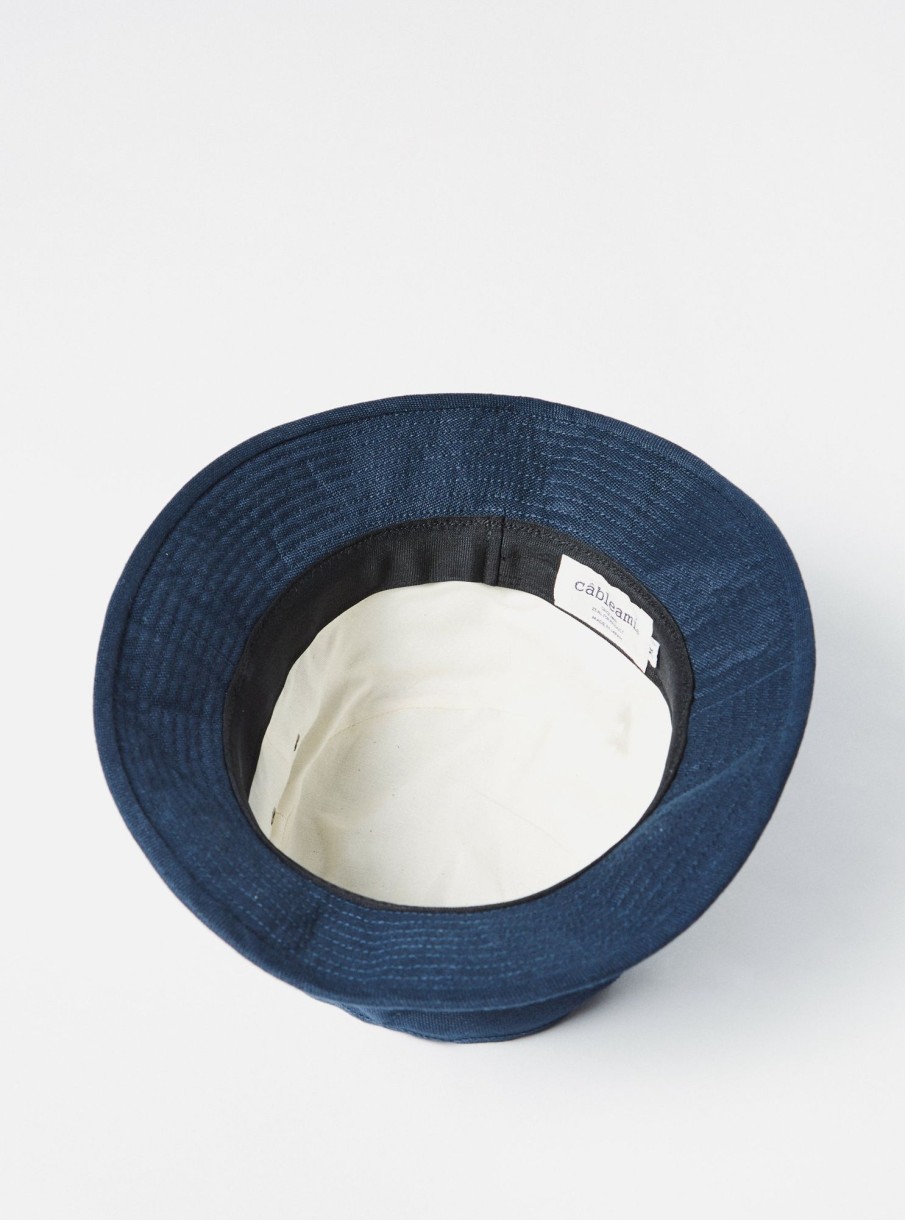 Best cableami® Cableami® Pork Pie Hat In Navy Linen/Cotton Oxford