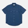 Best Universal Works Universal Works Western Garage Shirt In Navy Gingham Seersucker