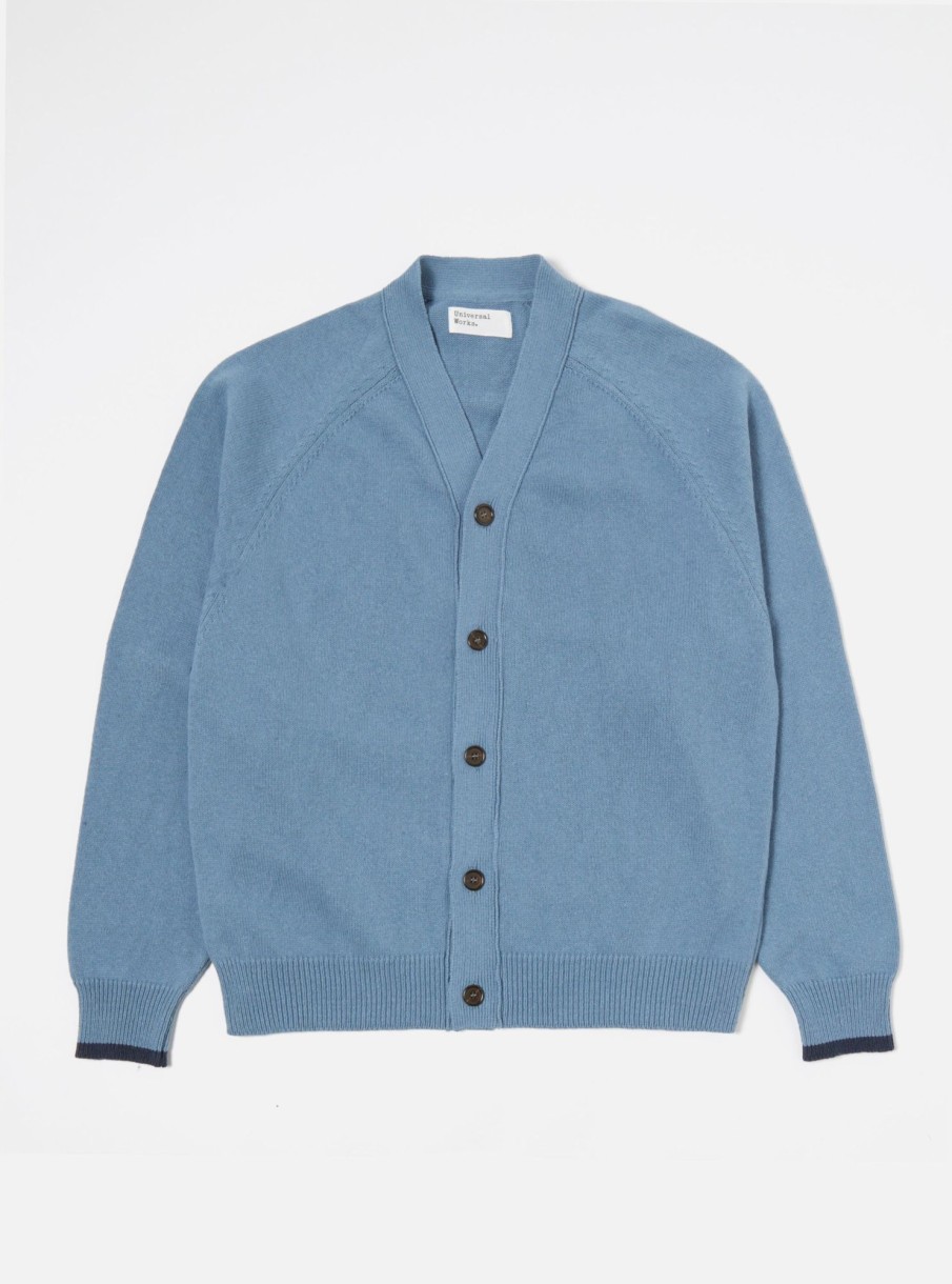 Clearance Universal Works Universal Works David Cardigan In Chambray Eco Cotton