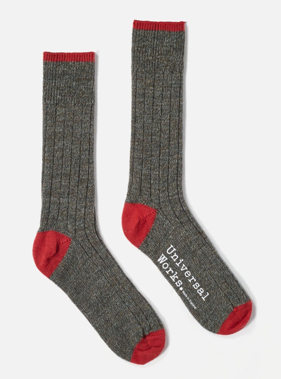 Hot Universal Works Universal Works Hike Sock In Derby Wool