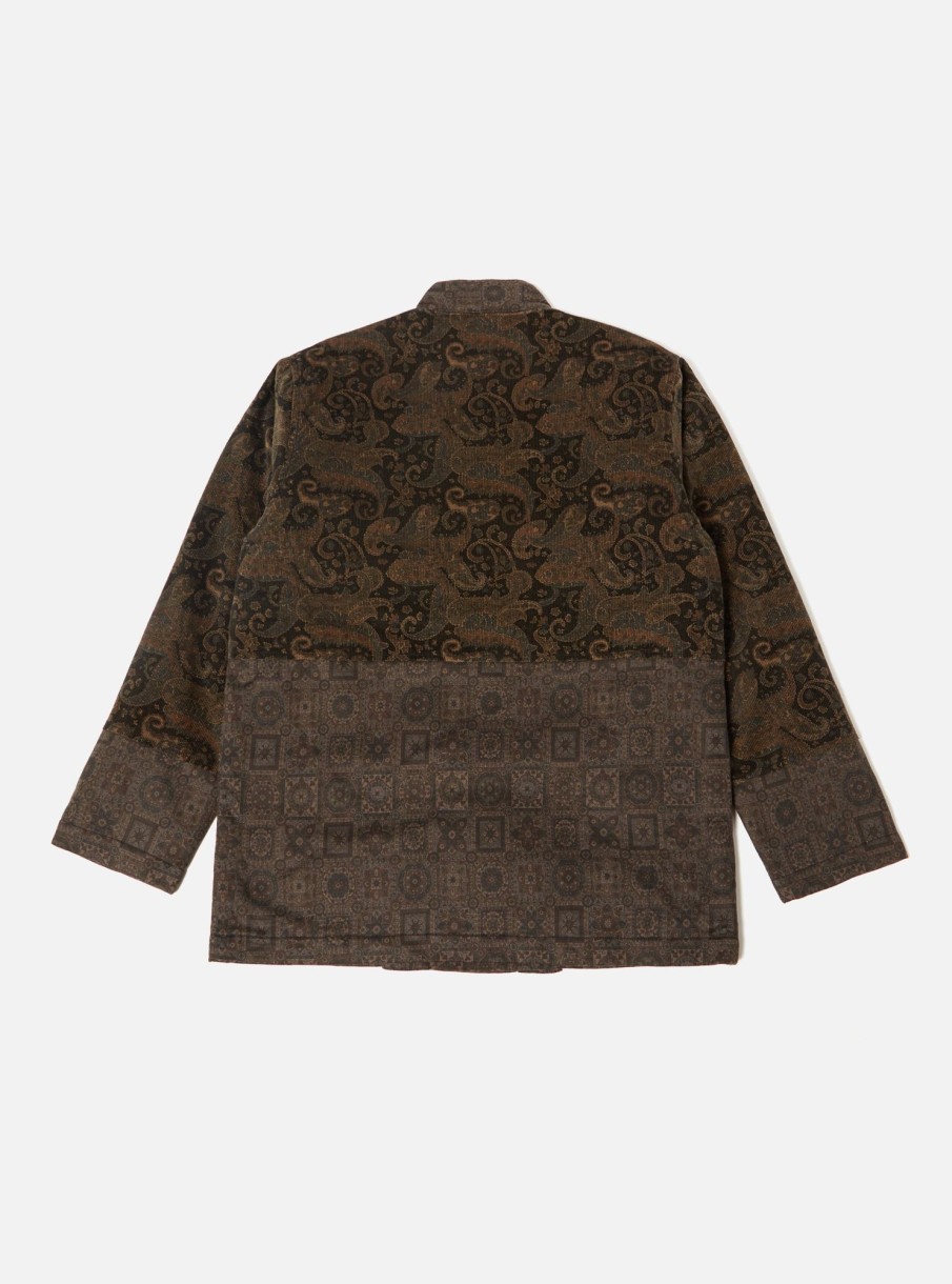 Wholesale Universal Works Universal Works Mixed Kyoto Work Jacket In Black Japanese Print Twill/Cord