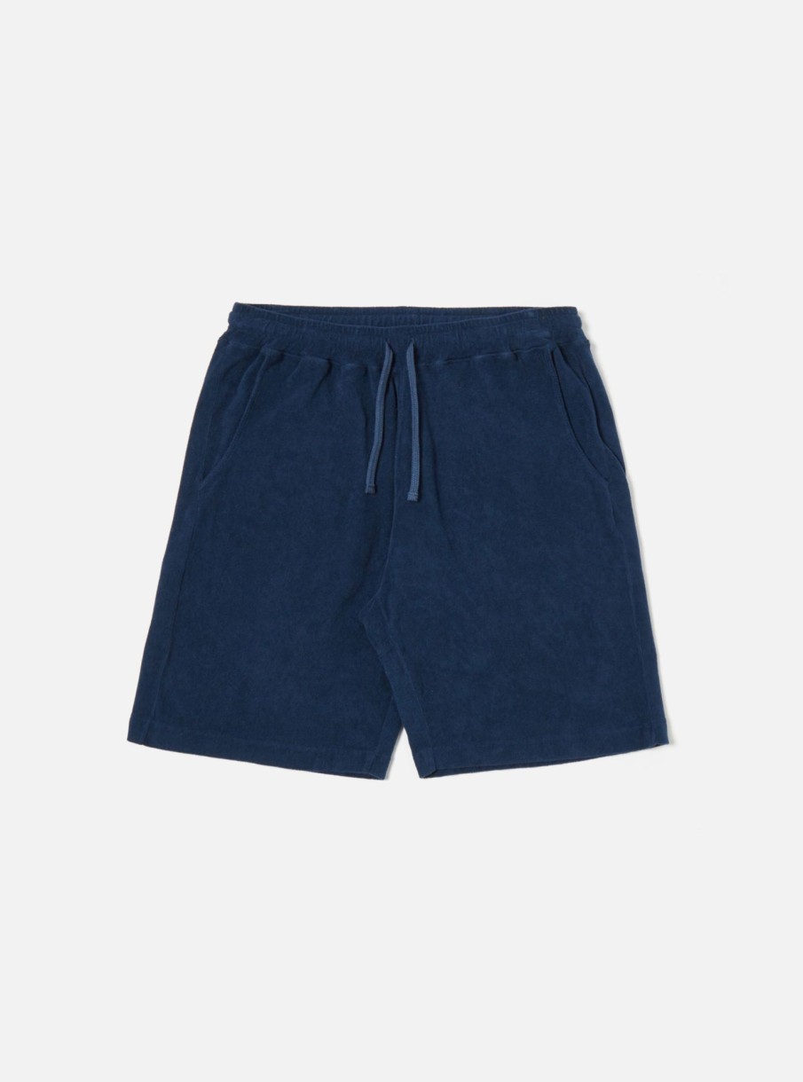 New Universal Works Universal Works Lumber Short In Navy Light Weight Terry