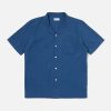 Clearance Universal Works Universal Works Road Shirt In Washed Indigo Seersucker