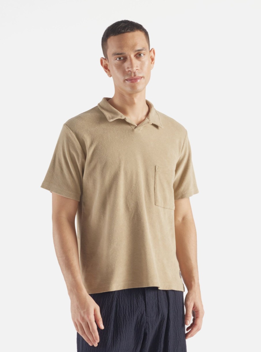 Online Universal Works Universal Works Vacation Polo In Summer Oak Light Weight Terry