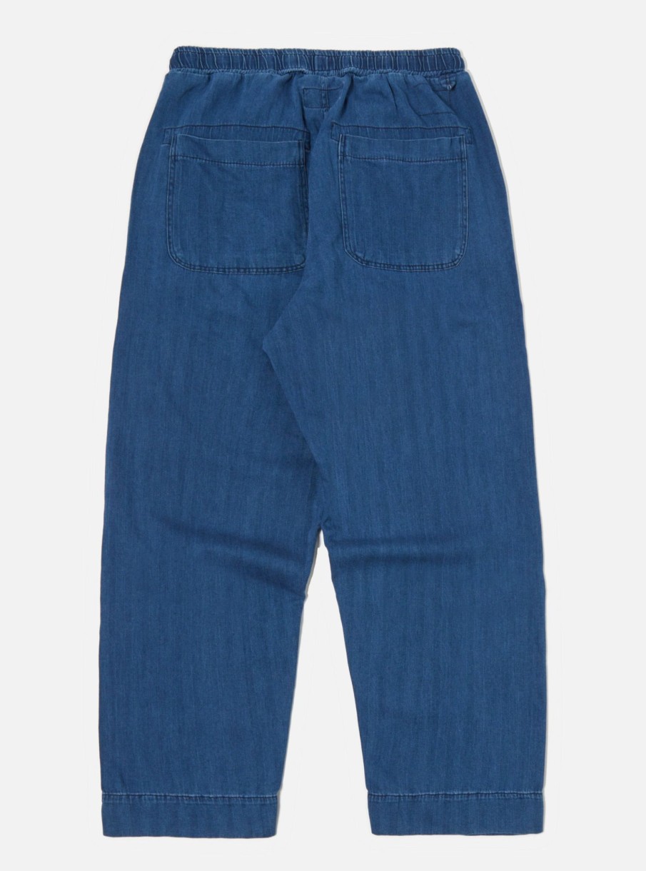 New Universal Works Universal Works Judo Pant In Washed Indigo Herringbone Denim