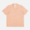 Wholesale Universal Works Universal Works Road Shirt In Beige/Pink Fluro Cotton