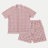 Online Universal Works Universal Works Short Pyjama Set In Red Cotton Check