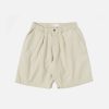 Best Universal Works Universal Works Pleated Track Short In Driftwood Slub Sateen